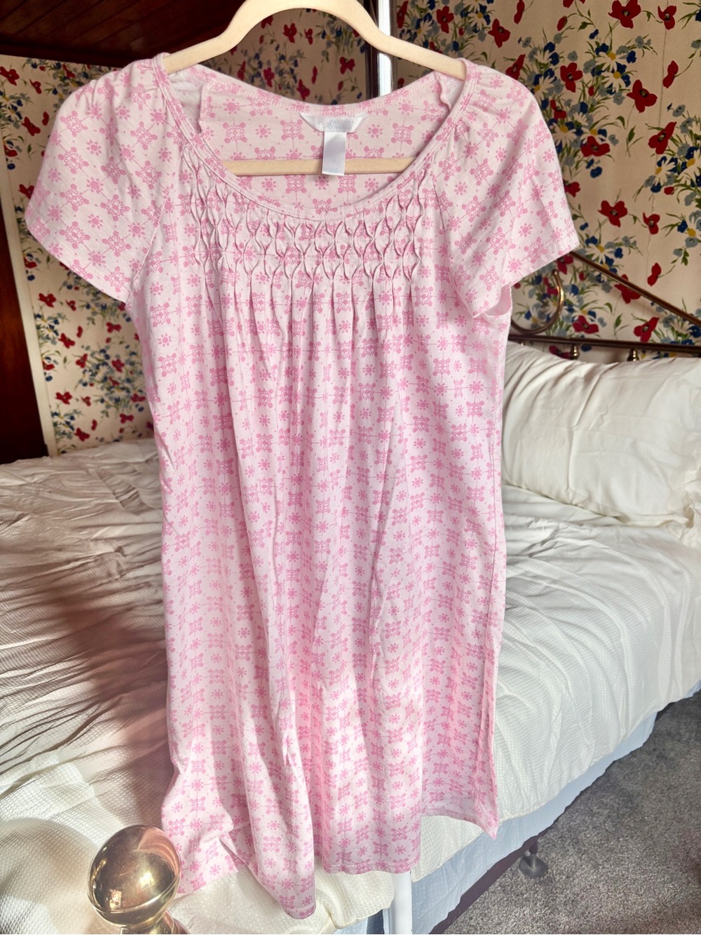 adonna pink floral nightgown coquette cottagecore grannycore soft girl y2k